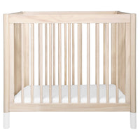 M12998NXW,Gelato 4-in-1 Convertible Mini Crib and Twin bed in Washed Natural Finish w/White Feet
