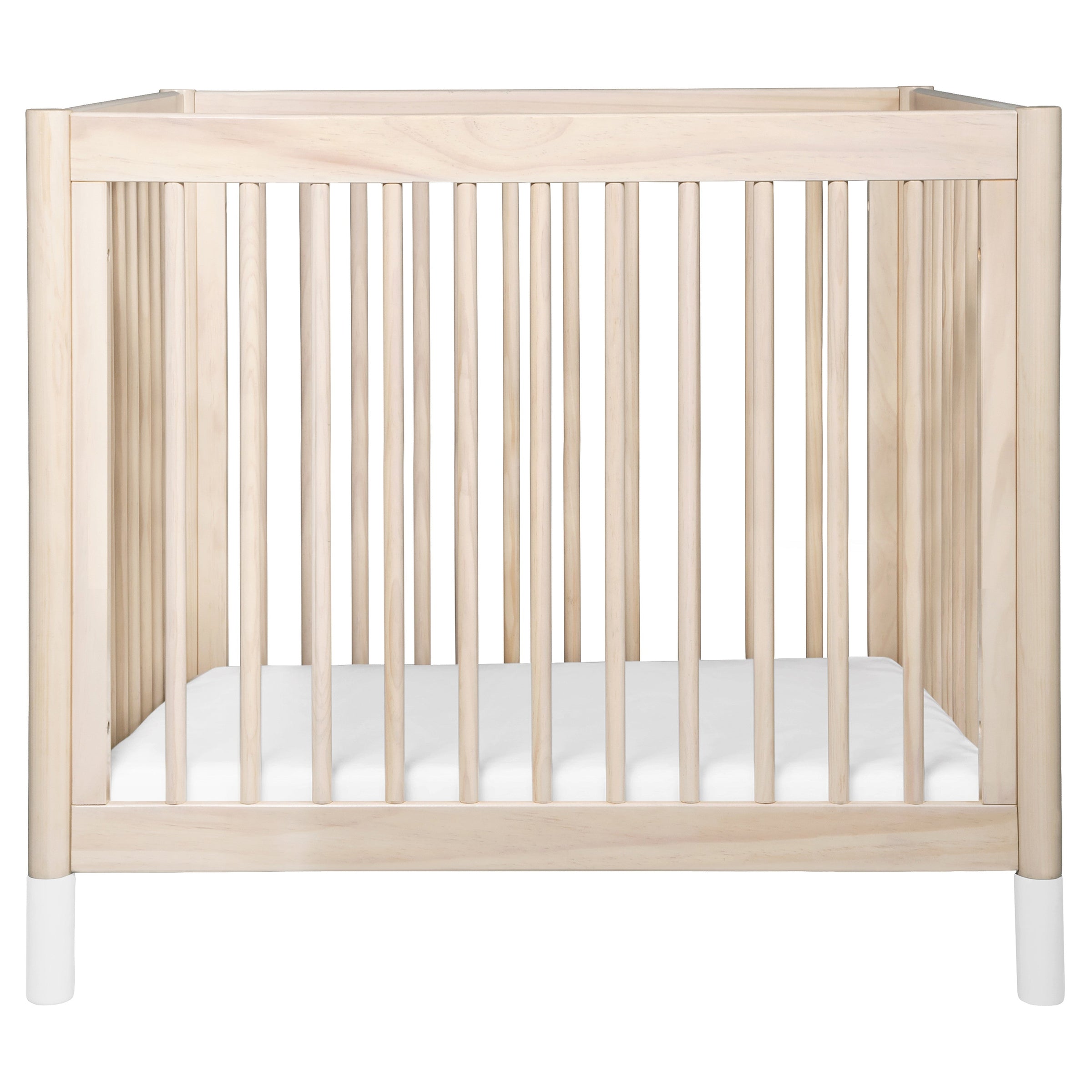 M12998NXW,Gelato 4-in-1 Convertible Mini Crib and Twin bed in Washed Natural Finish w/White Feet