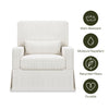 M21787FCS,Crawford Pillowback Comfort Swivel Glider in Fog Chatham Stripe Performance Eco-Weave