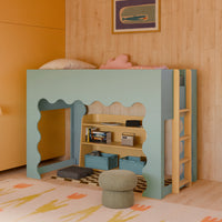 M31585LT,Mini Mushroom Pouf in Latte Teddy Loop