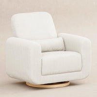 M10287YCLB,Tuba Glider in Ivory Corduroy with Light Wood Base