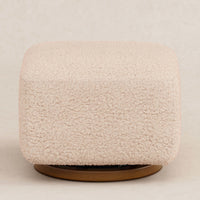 M26385CSGDB,Kiwi Gliding Ottoman in Chai Shearling with Dark Wood Base