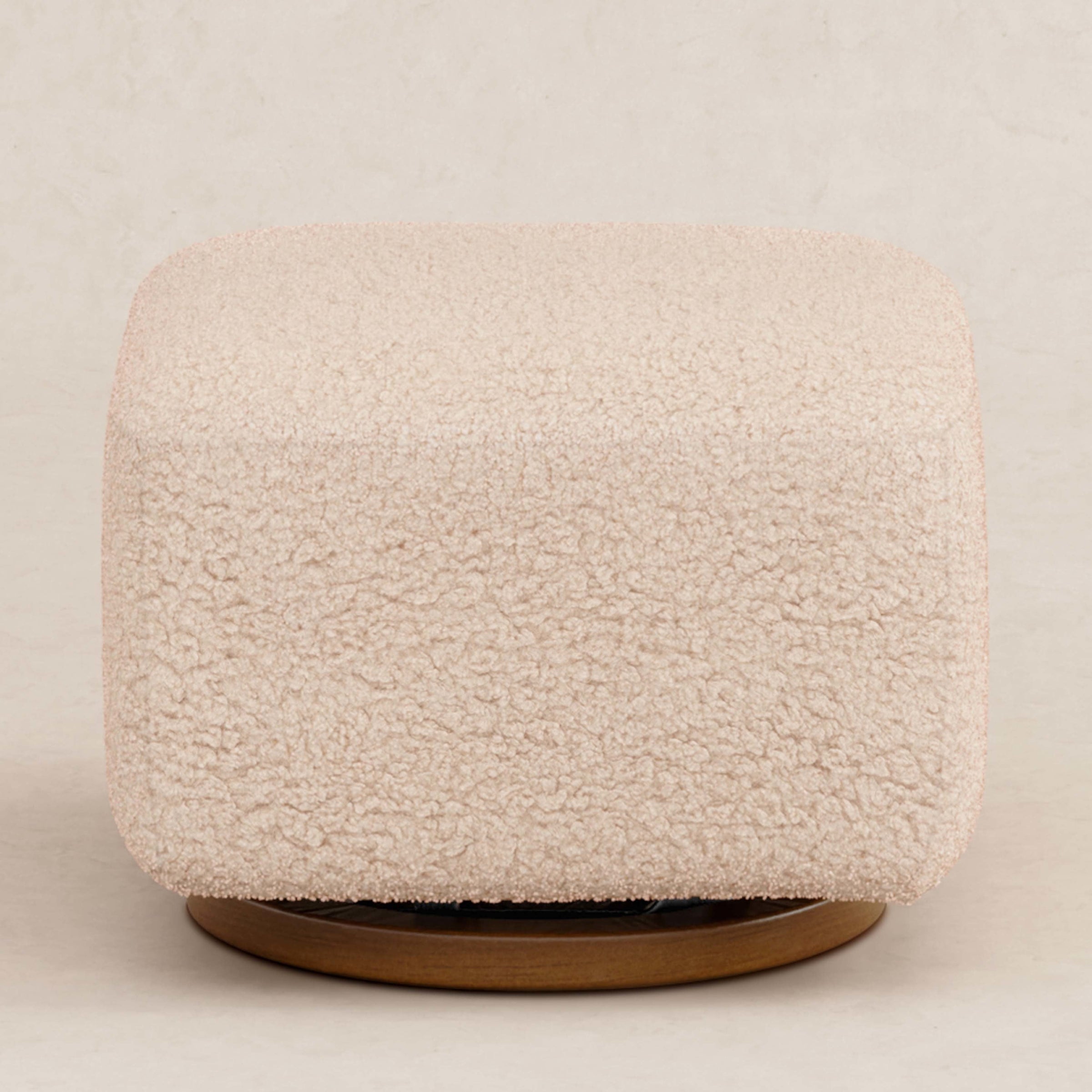 M26385CSGDB,Kiwi Gliding Ottoman in Chai Shearling with Dark Wood Base