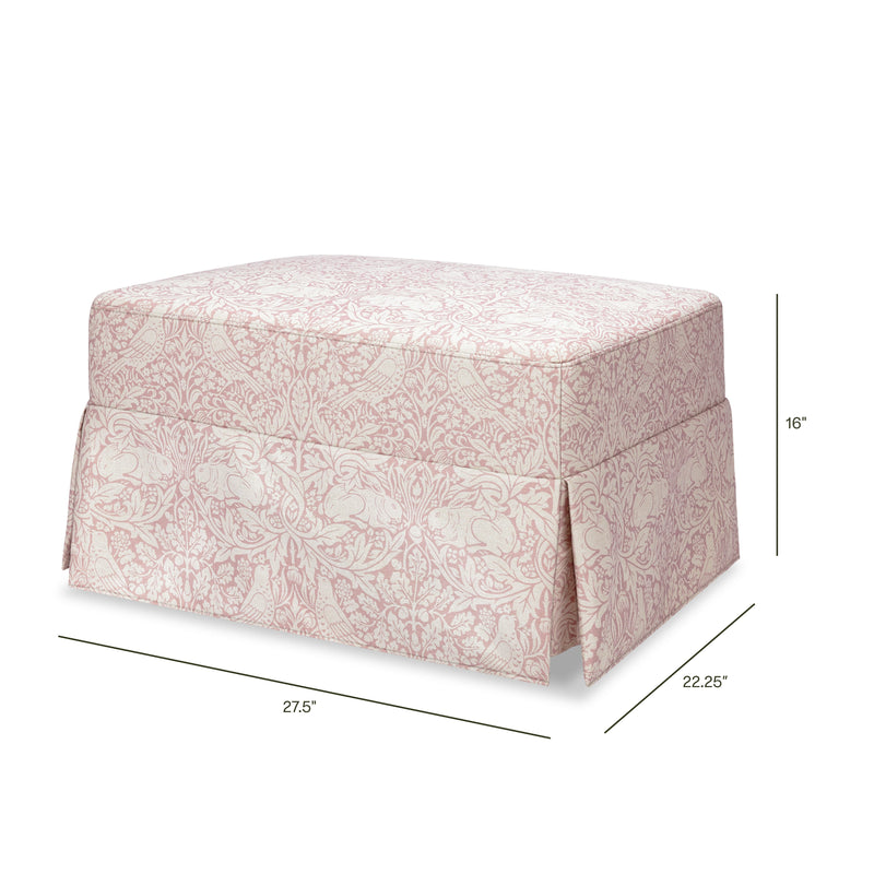 M21785PBRR,Crawford Gliding Ottoman in Pure Brer Rabbit in Rose