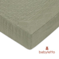 T29735MCA,Matcha Muslin Crib Sheet in GOTS Certified Organic Cotton
