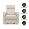 M17186PBEW,Willa Plus Power Glider Recliner w/ Power Headrest in Performance Beach Eco-Weave