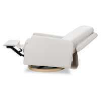 M22287FCSLB,Crewe Recliner and Swivel Glider in Fog Chatham Stripe Performance Eco-Weave w/LB