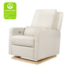 M23085WBLB,Sigi Glider Recliner w/ Electronic Control and USB in Ivory Boucle w/ Light Wood Base