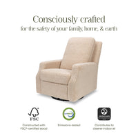 M22287CSG,Crewe Recliner and Swivel Glider in Chai Shearling