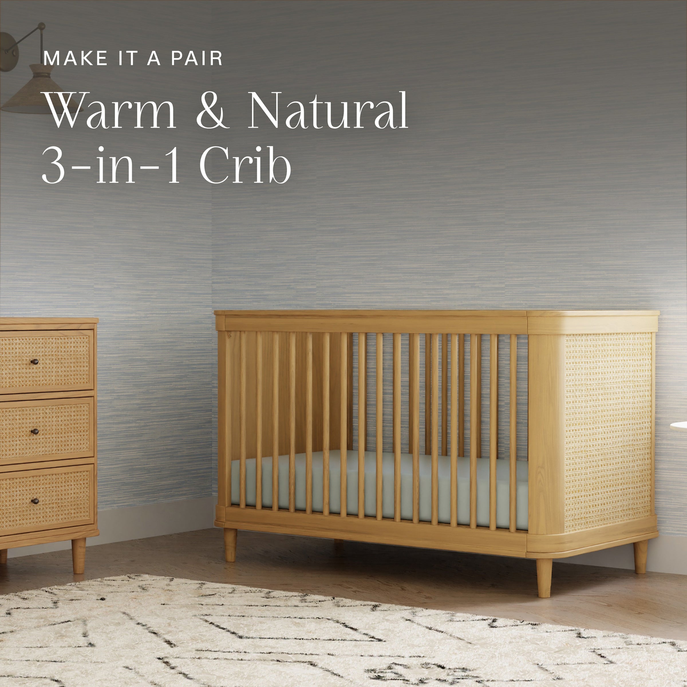 M23716HYHC,Marin with Cane 6 Drawer Assembled Dresser in Honey and Honey Cane