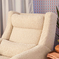 M11286AT,Kiwi Plus Power Glider Recliner w/ Power Headrest in Almond Teddy Loop