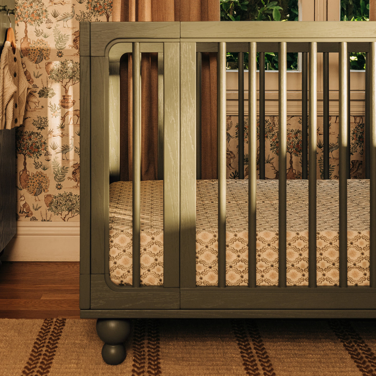 M33380AE,Nate Berkus x Babyletto Astre All-Stages Crib w/Bassinet & Toddler Bed Kits in Archival Elm