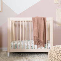 M12998NXW,Gelato 4-in-1 Convertible Mini Crib and Twin bed in Washed Natural Finish w/White Feet