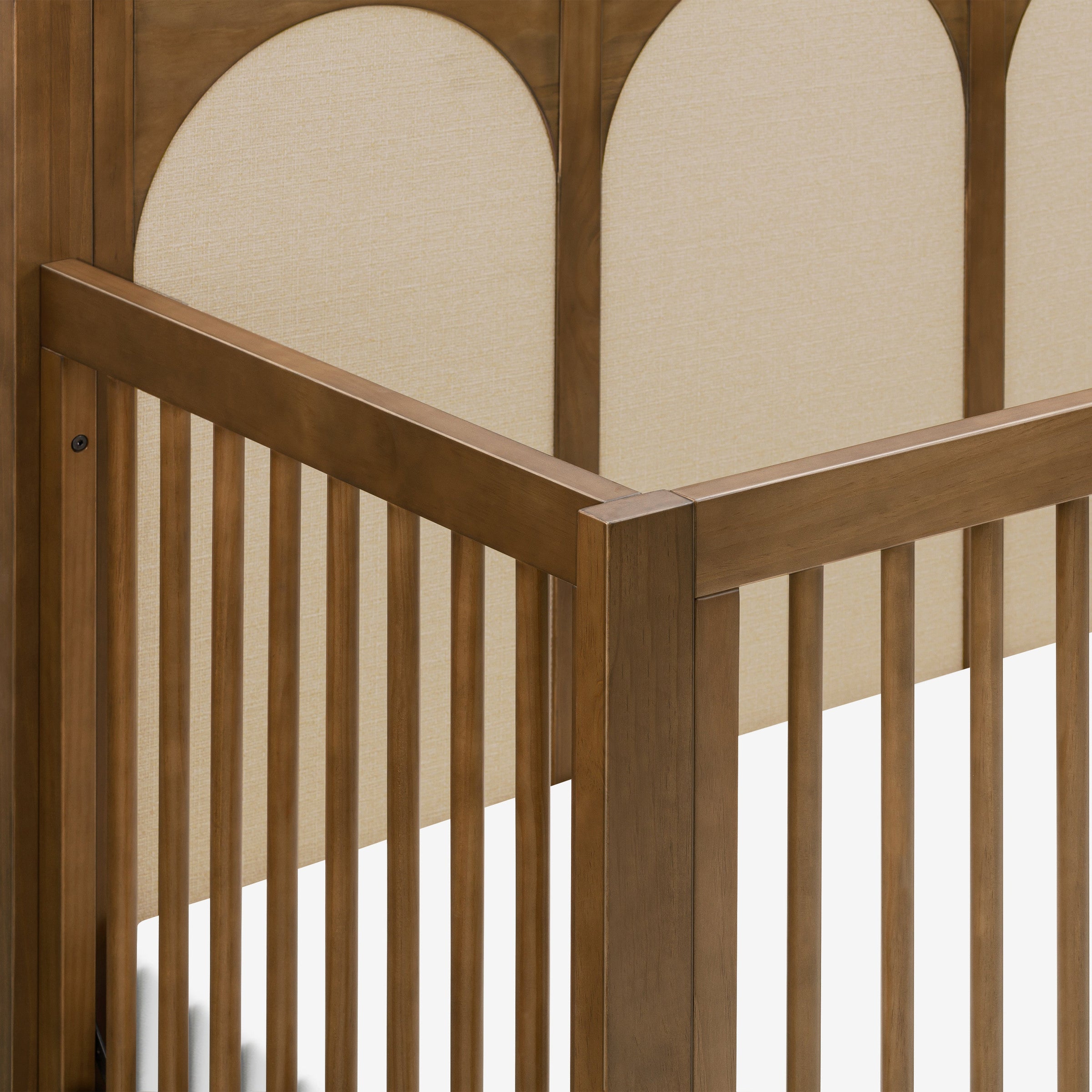 M24801NLPSEW,Eloise 4-in-1 Convertible Crib in Natural Walnut & Performance Sand Eco-Weave