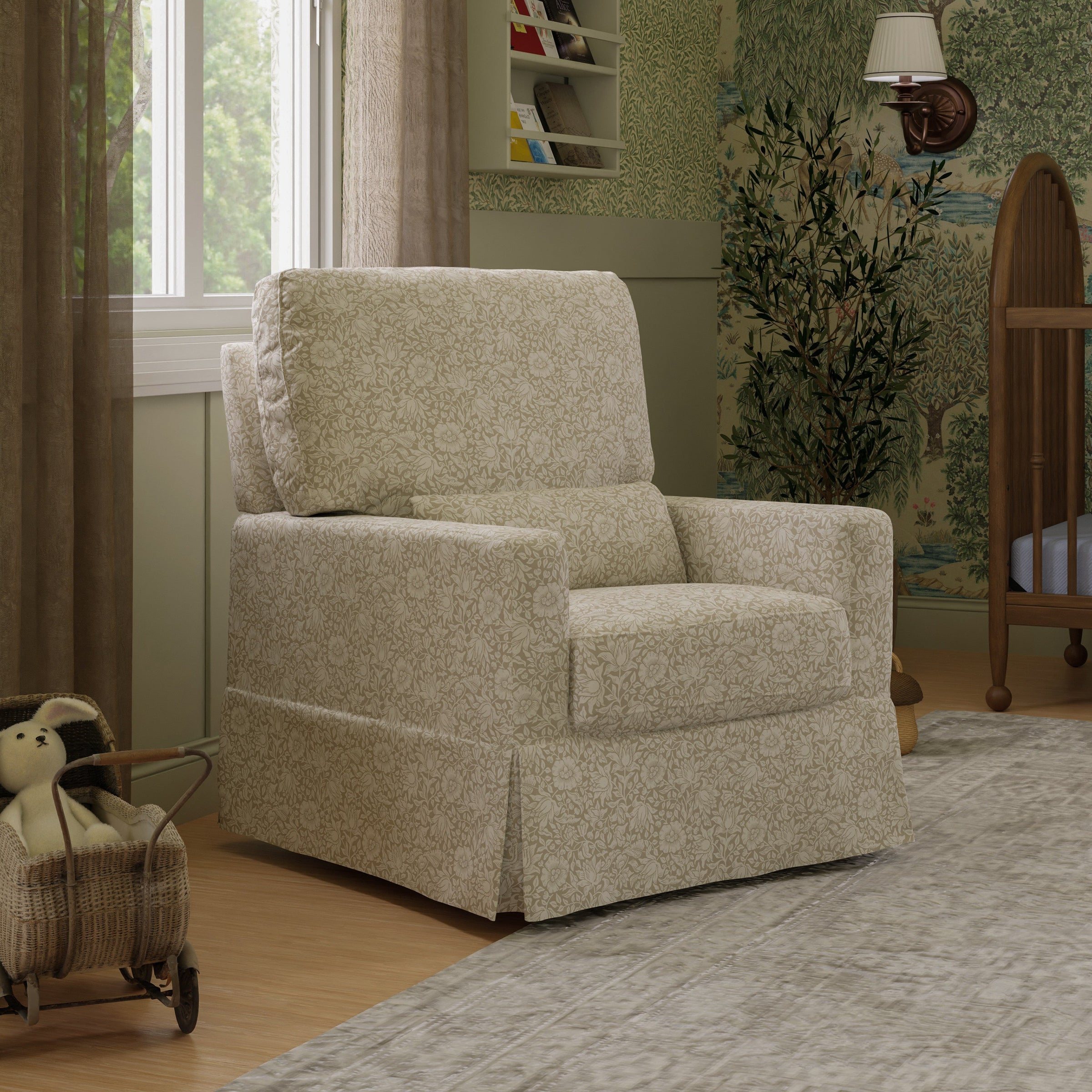M21787MA,Morris & Co. x Namesake Crawford Swivel Glider in Mallow in Ash