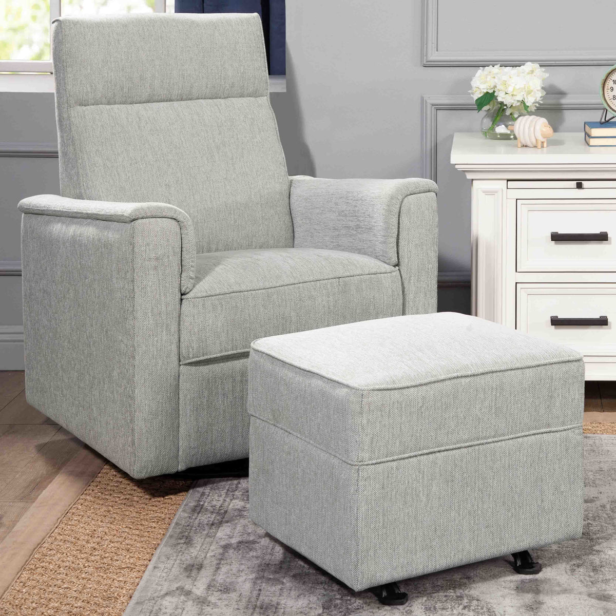 M17285FWLG,Namesake,Willa/Alden Gliding Ottoman in Feathered Grey Weave