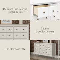 M7128RW,Liberty 9-Drawer Assembled Dresser in Warm White