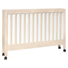 M6601NX,Maki Full-Size Folding Crib w/Toddler Bed Conversion Kit in Washed Natural