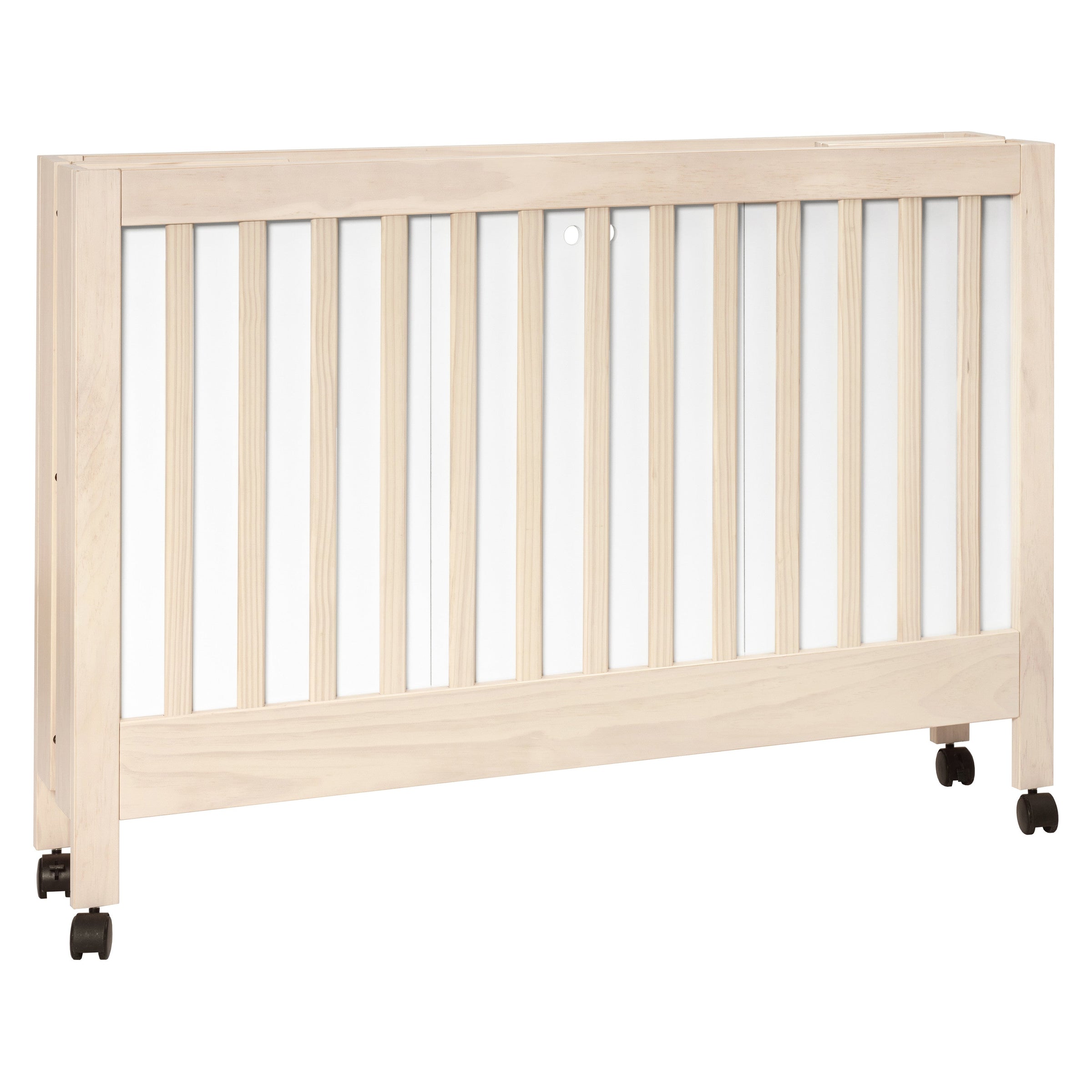 M6601NX,Maki Full-Size Folding Crib w/Toddler Bed Conversion Kit in Washed Natural