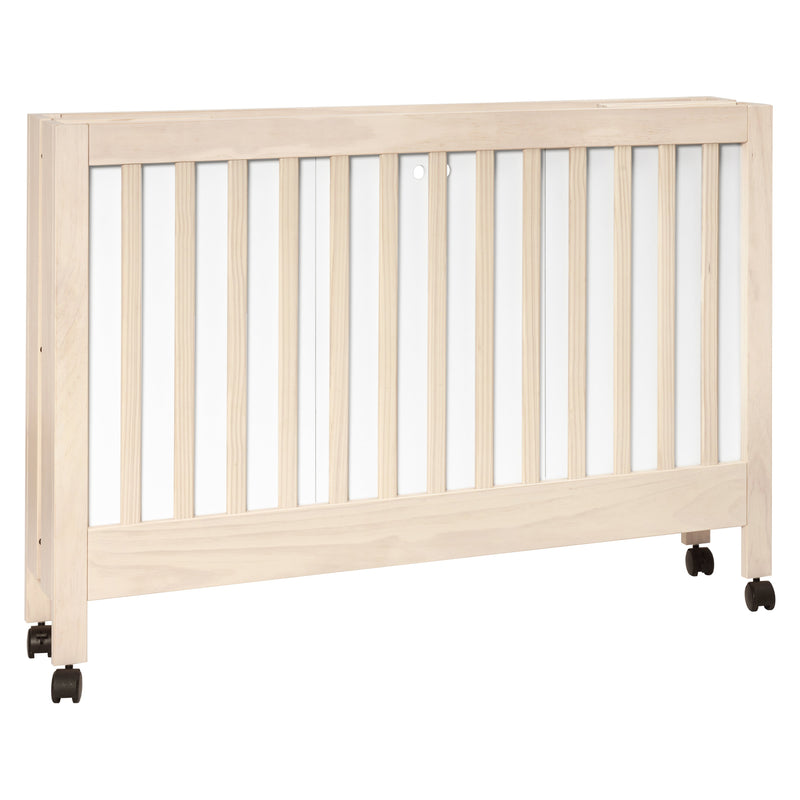 M6601NX,Maki Full-Size Folding Crib w/Toddler Bed Conversion Kit in Washed Natural