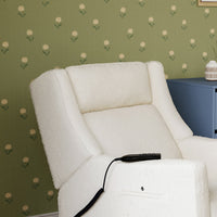 M11283PWB,Kiwi Deluxe Power Glider Recliner w/Heat&Massage in Performance Ivory Boucle