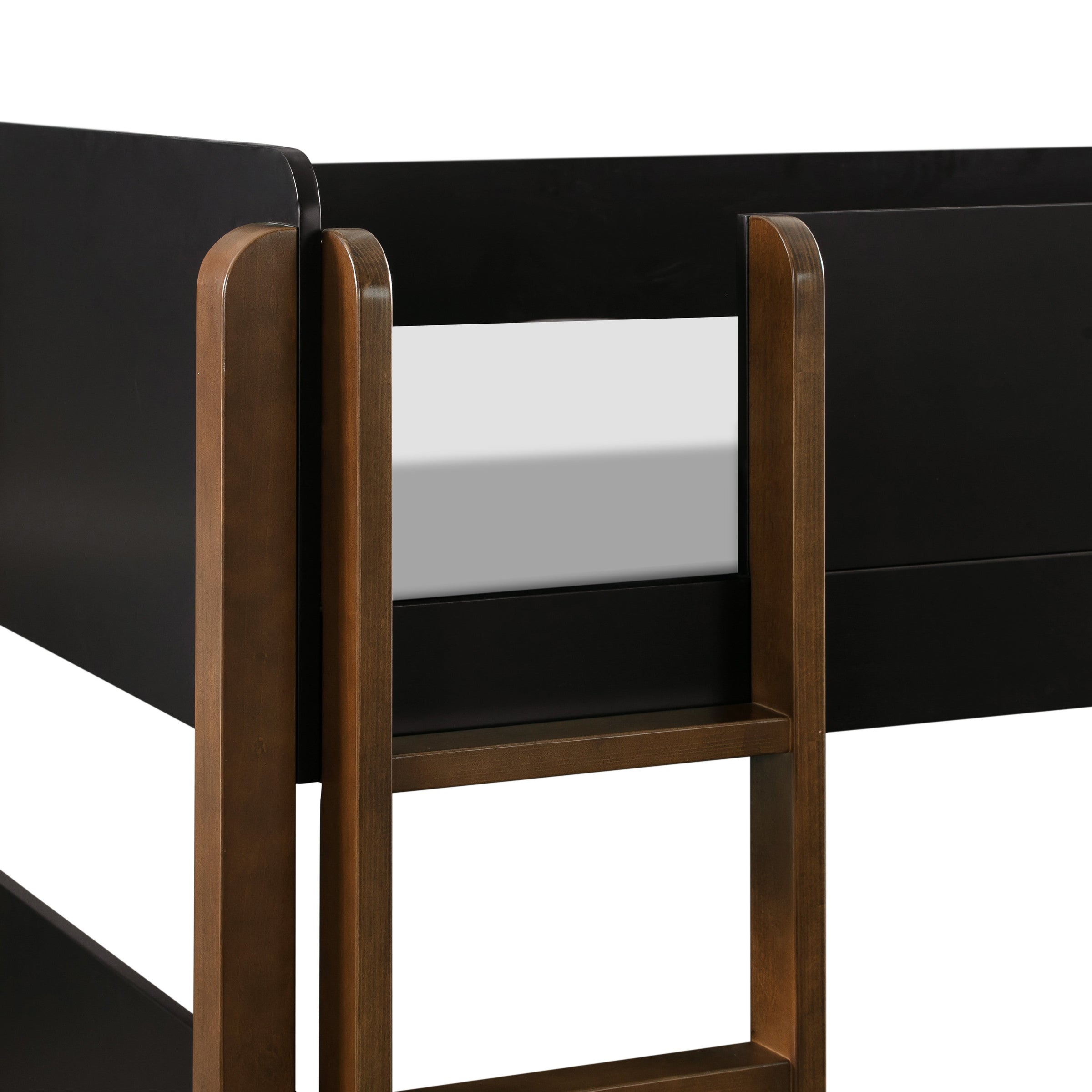 M18494BNL,TipToe Bunk Bed in Black and Natural Walnut