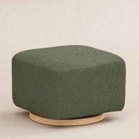 M26385OBLB,Kiwi Gliding Ottoman in Olive Boucle w/ Light Wood Base