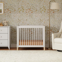 M12998WNX,Gelato 4-in-1 Convertible Mini Crib and Twin bed in White Finish w/Washed Natural Feet