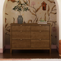 M25616NL,Bondi 6-Drawer Assembled Dresser in Natural Walnut