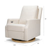 M22286PCMEWLB,Crewe Electronic Swivel Glider Recliner in Performance Cream Eco-Weave w/Light Wood Base