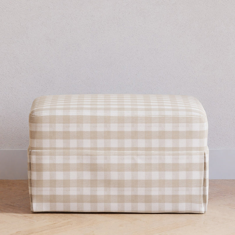 M21785TGH,Crawford Gliding Ottoman in Tan Gingham