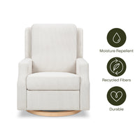 M22286FCSLB,Crewe Electronic Swivel Glider Recliner in Fog Chatham Stripe Performance Eco-Weave w/LB