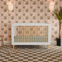 M9001WN,Lolly 3-in-1 Convertible Crib w/Toddler Bed Conversion Kit in White/Natural