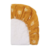 T26937,Golden Hour Quilted Muslin Changing Pad Cover in GOTS Certified Organic Cotton