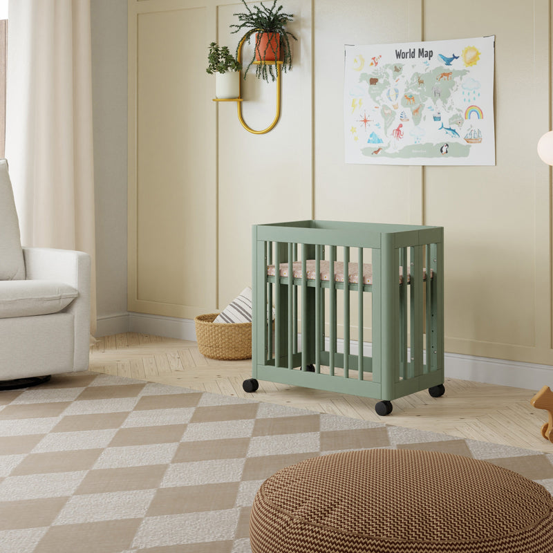 M23401LS,Yuzu 8-in-1 Convertible Crib w/All-Stages Conversion Kits in Light Sage