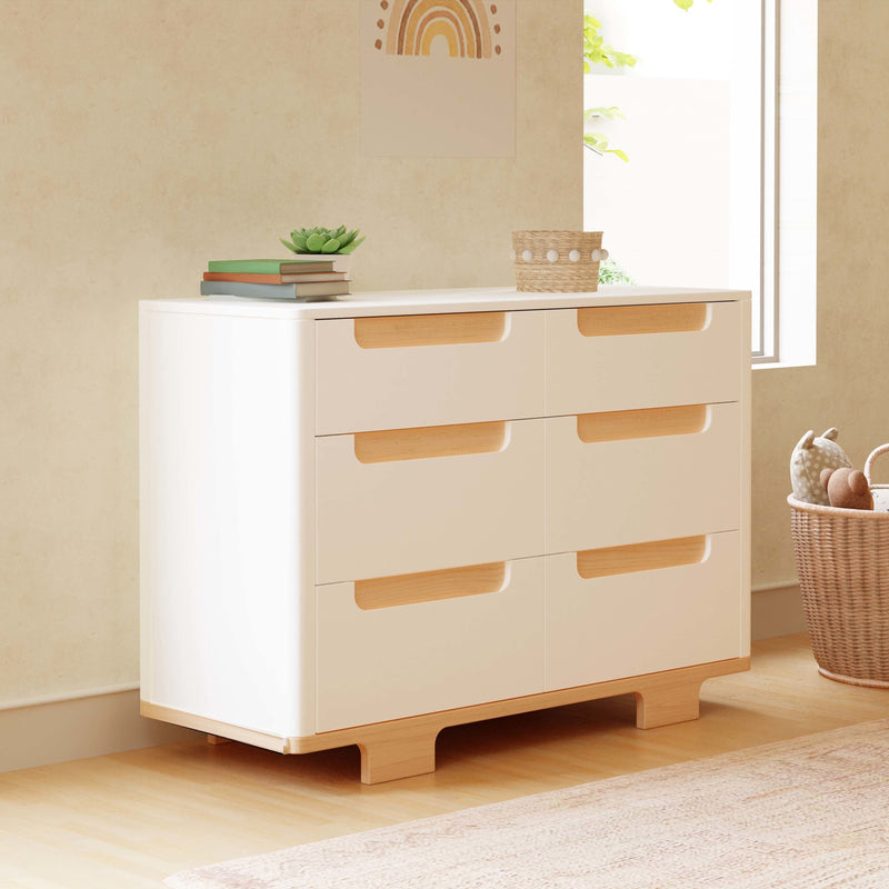 M23426WN,Yuzu 6-Drawer Dresser in White/Natural