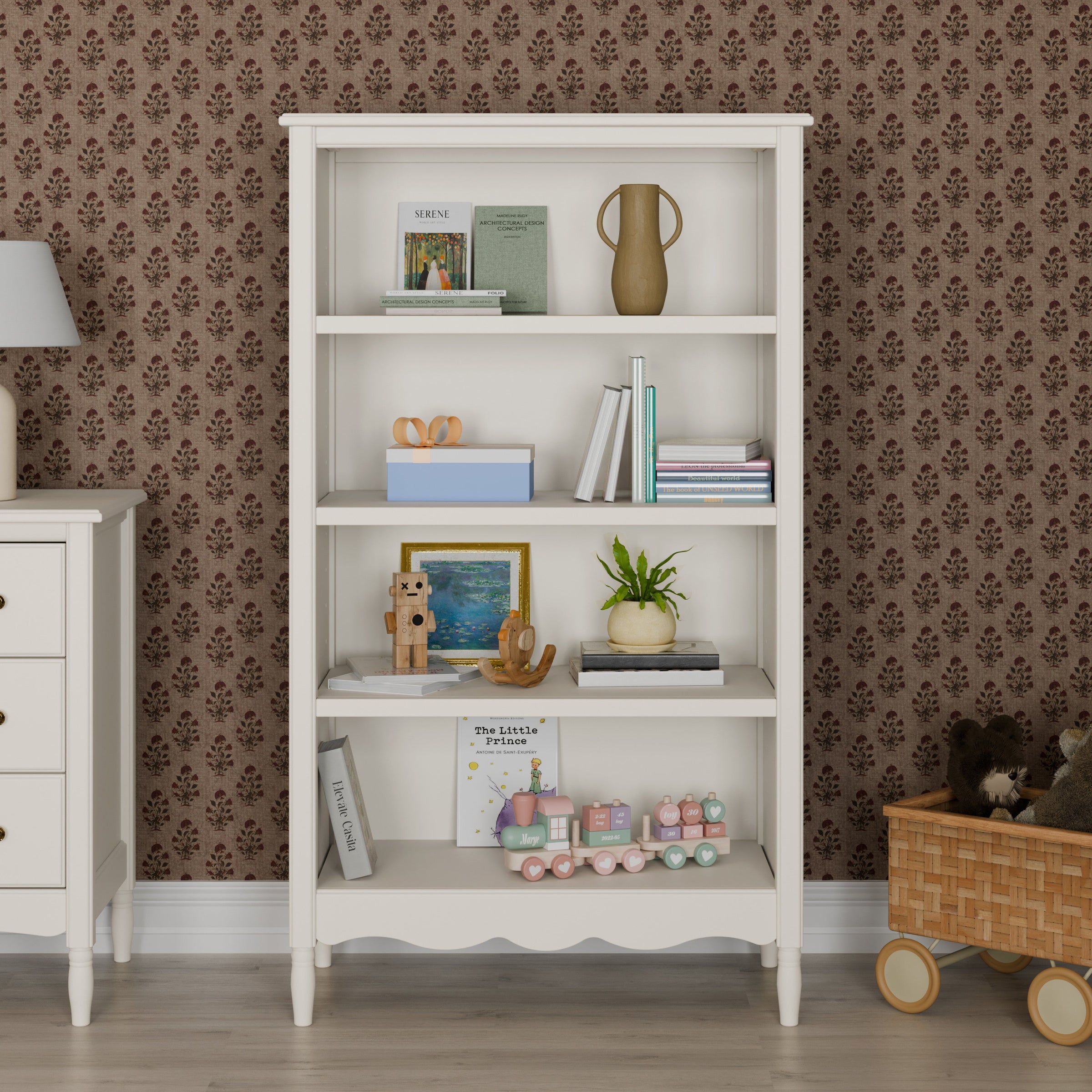 M7114RW,Liberty Assembled Bookcase in Warm White