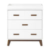 M5823WNL,Scoot 3-Drawer Changer Dresser in White/Natural Walnut Finish