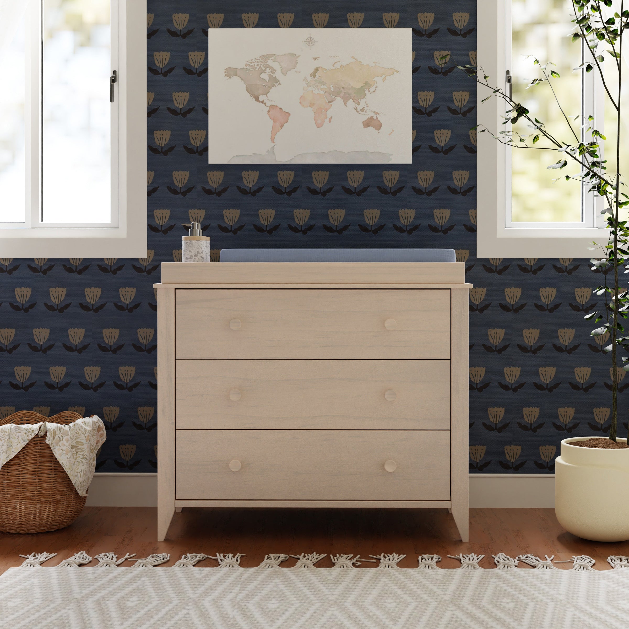 M10323NXW,Sprout 3-Drawer Changer Dresser in Washed Natural and White