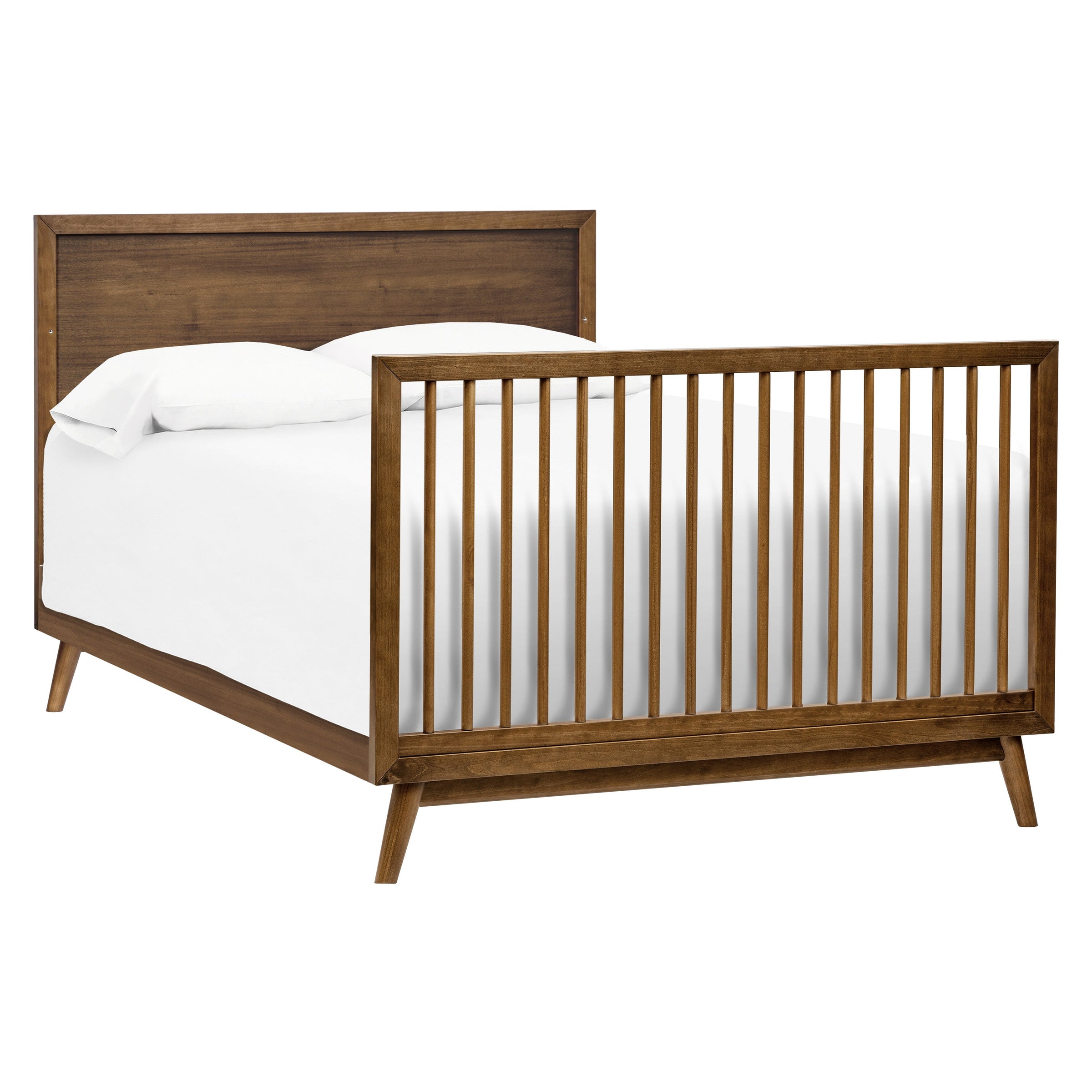 M15901NL,Palma Mid-Century 4-in-1 Convertible Crib w/Toddler Bed Conversion in Natural Walnut