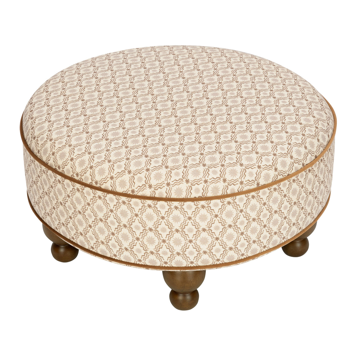 M33385BSRCTF,Nate Berkus x Babyletto Astre Ottoman in Perf Bronze Star Eco-Crossweave w/Toffee feet