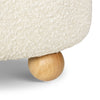 M30985PWBHF,Tuffet Storage Ottoman in Performance Ivory Boucle w/Honey Ball Feet