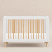 M9001WN,Lolly 3-in-1 Convertible Crib w/Toddler Bed Conversion Kit in White/Natural