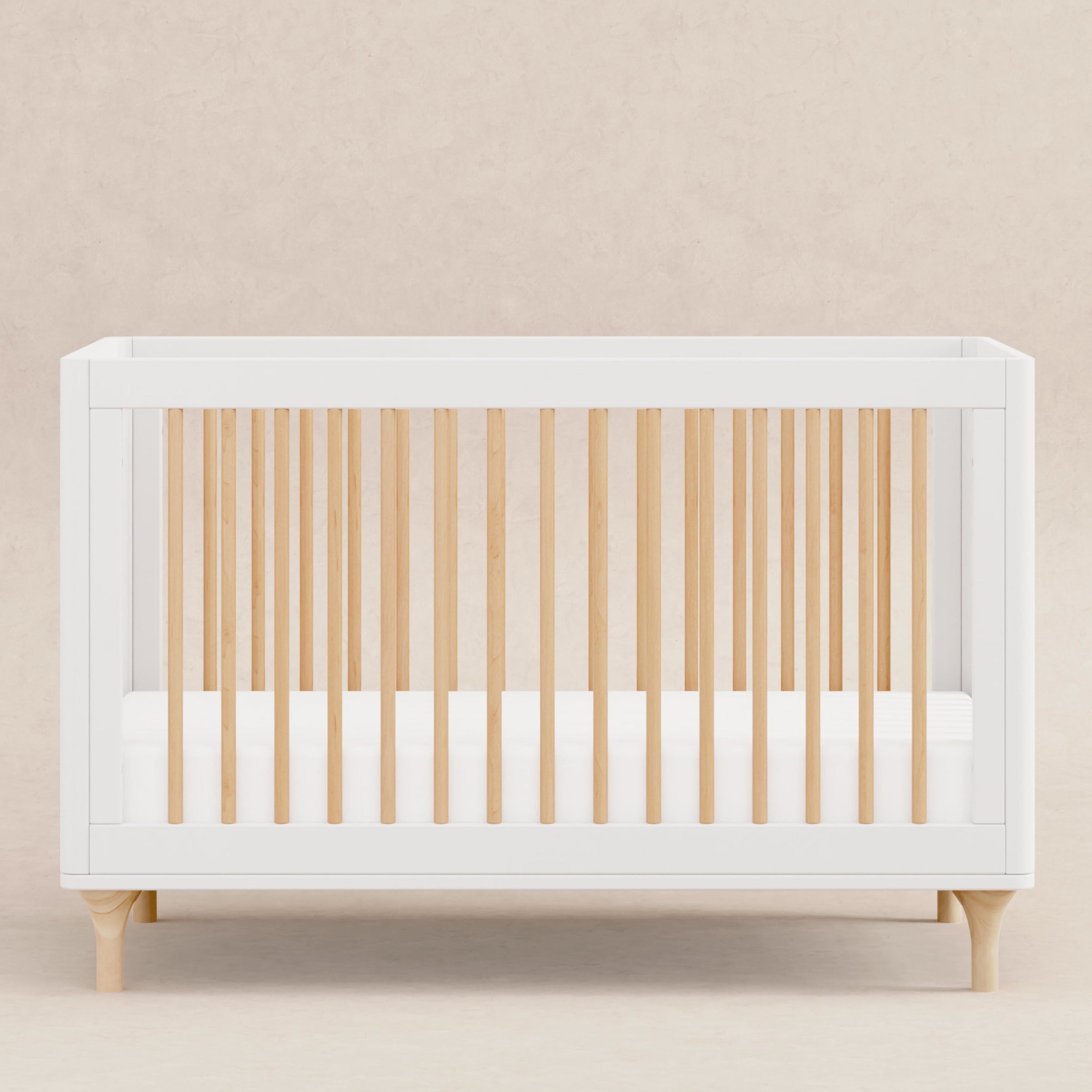 M9001WN,Lolly 3-in-1 Convertible Crib w/Toddler Bed Conversion Kit in White/Natural