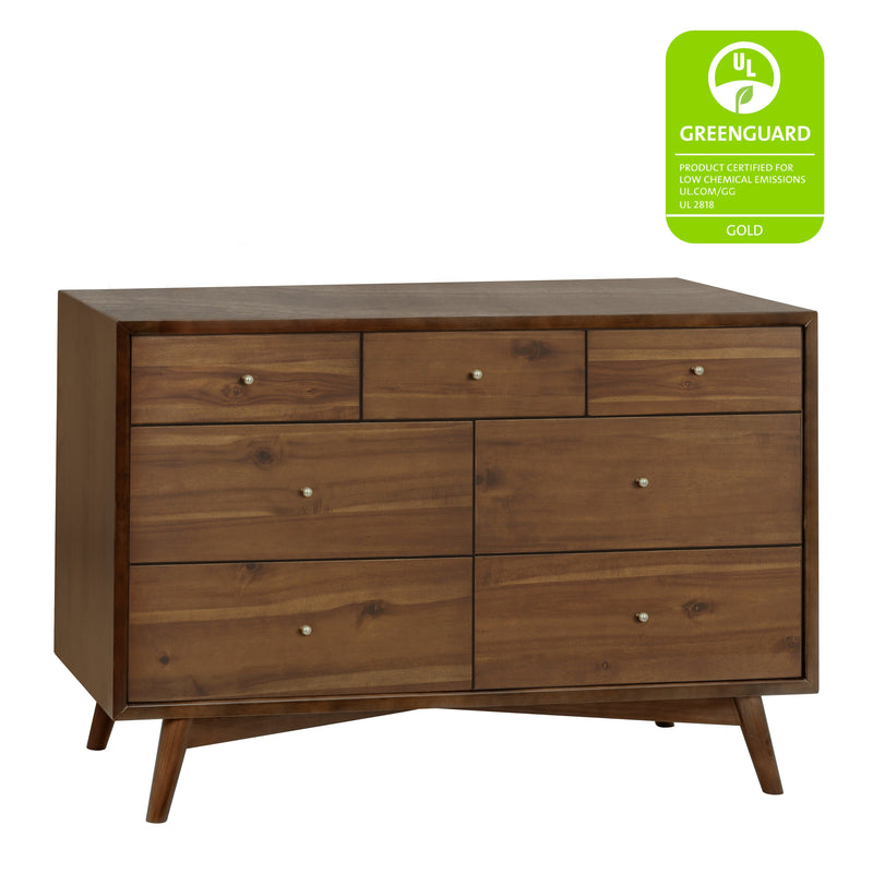 M15916NL,Palma 7-Drawer Double Dresser  Assembled in Natural Walnut