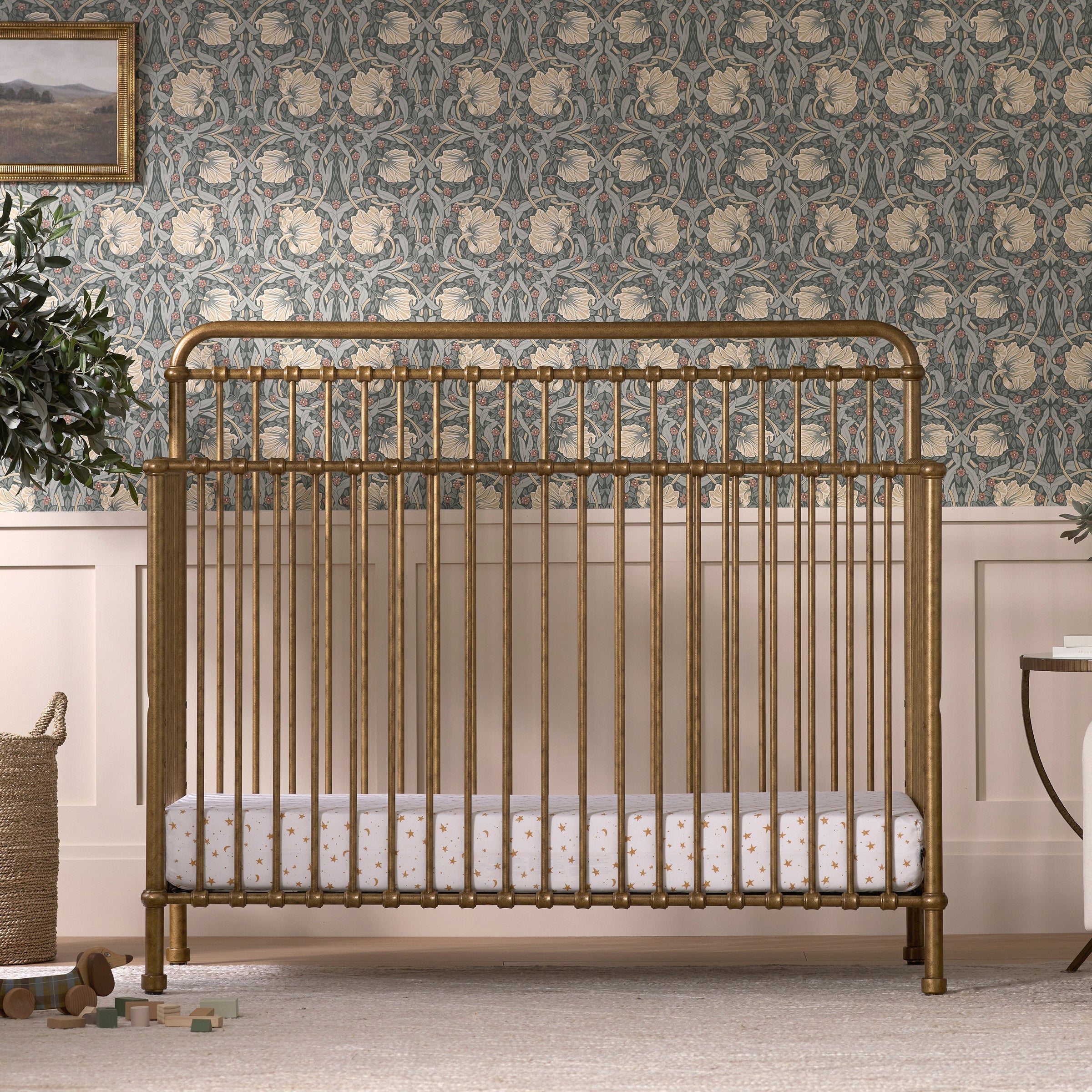 M15301VG,Winston 4-in-1 Convertible Crib in Vintage Gold