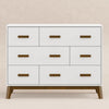 M5826WNL,Scoot 6-Drawer Dresser in White/Natural Walnut