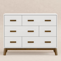 M5826WNL,Scoot 6-Drawer Dresser in White/Natural Walnut