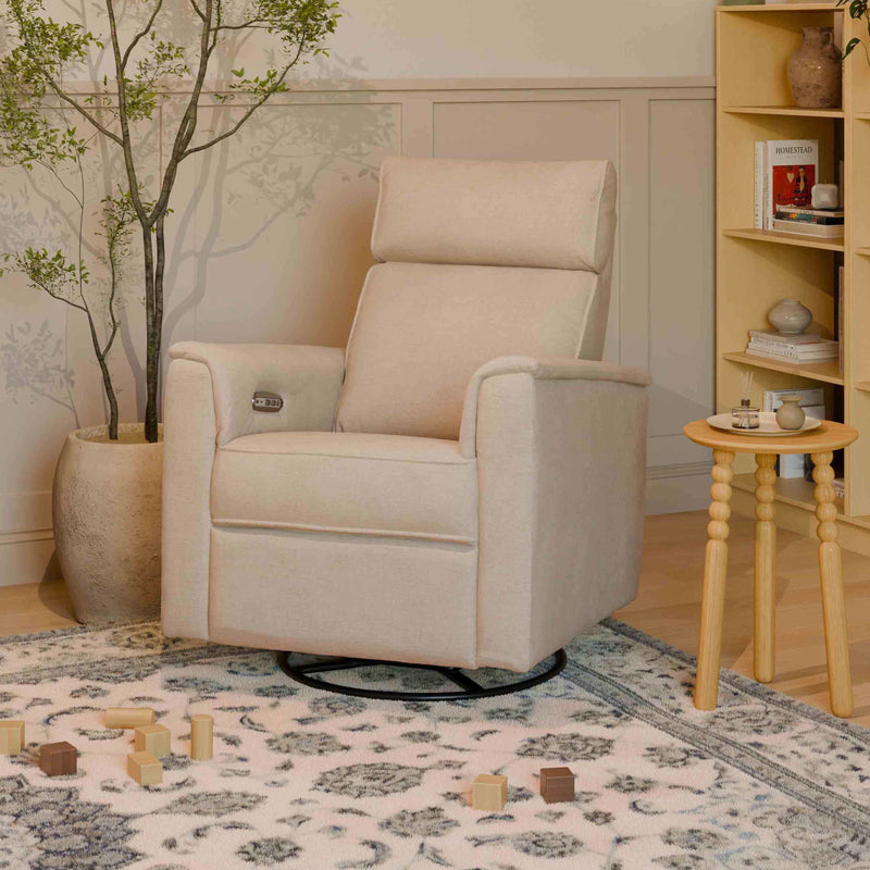 M17186PBEW,Willa Plus Power Glider Recliner w/ Power Headrest in Performance Beach Eco-Weave