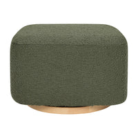 M26385OBLB,Kiwi Gliding Ottoman in Olive Boucle w/ Light Wood Base